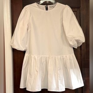 HYFVE White Ruffled Tiered Babydoll Mini Dress